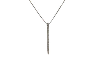 Colgante con barra de diamantes de 0,10 quilates en oro blanco de 10 quilates, 18"
