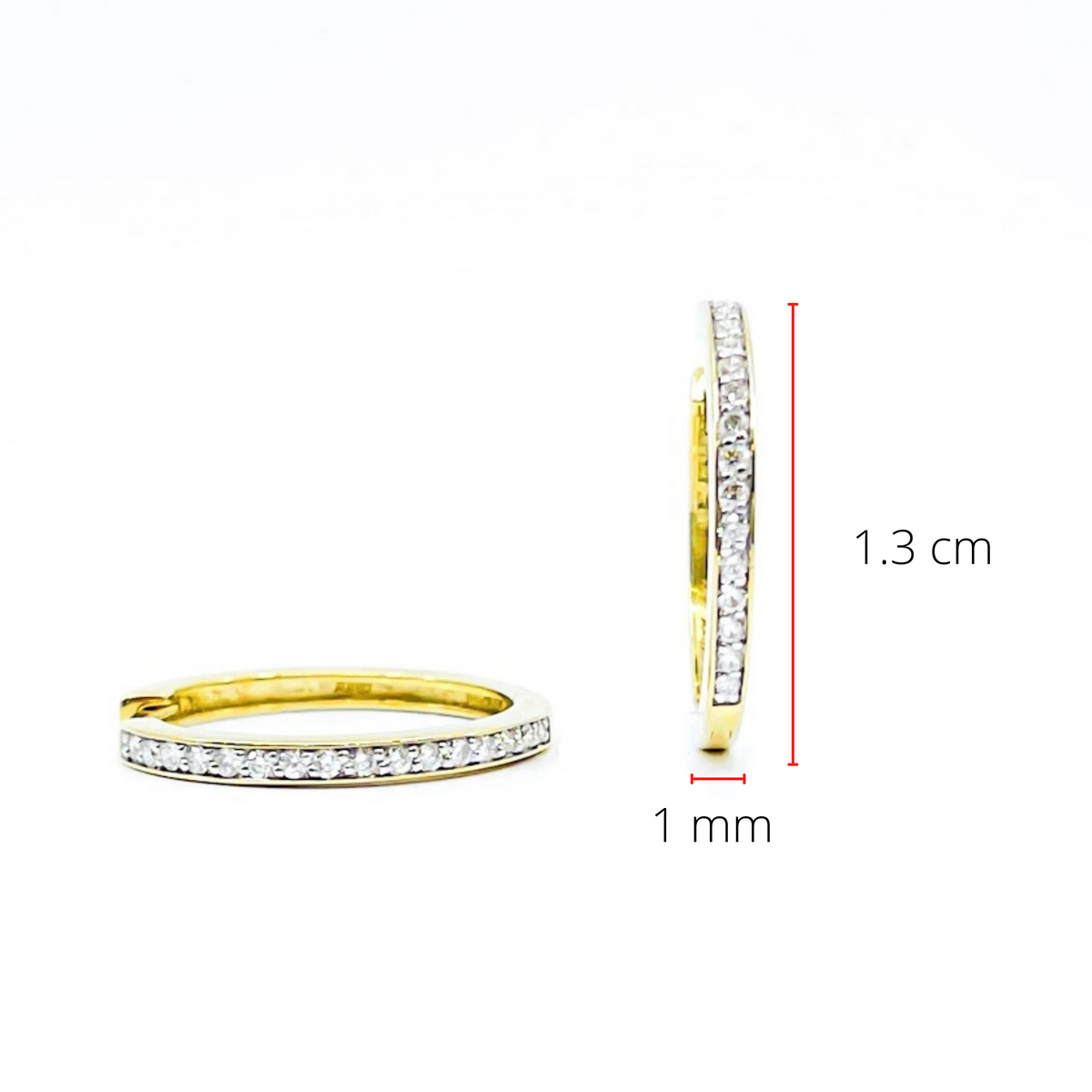 10K Yellow Gold 0.05cttw Diamond Hoop Earrings