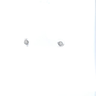 Pendientes solitarios de diamantes en oro blanco de 10 quilates, 0,06 quilates