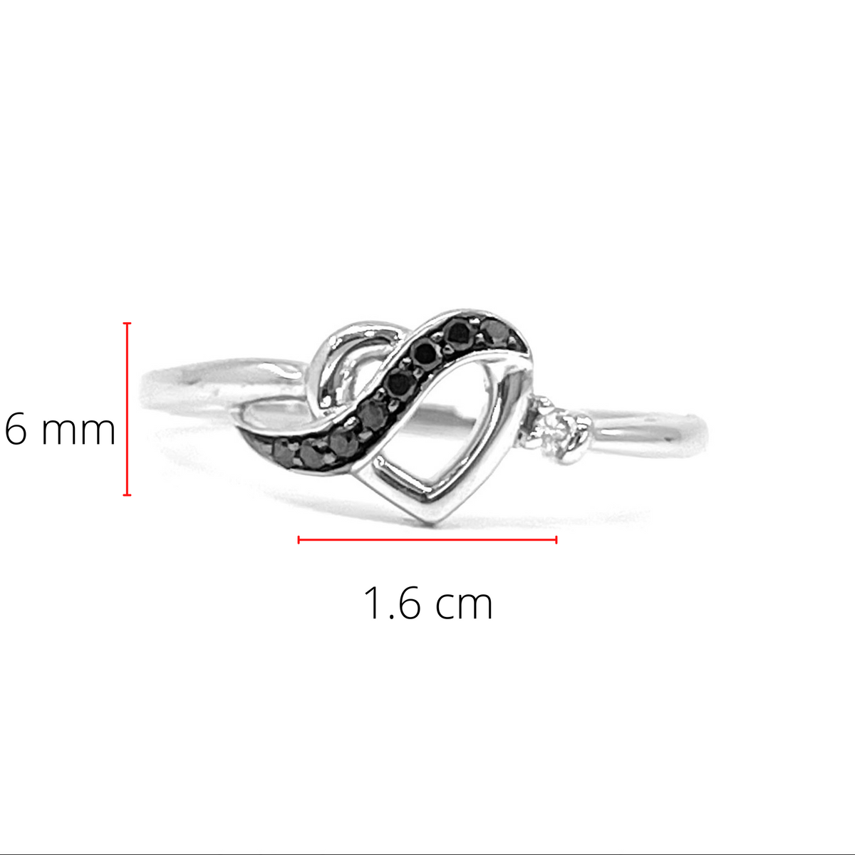 Black diamond heart ring discount
