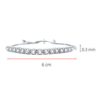 Sterling Silver & Cubic Zirconia  Adjustable Bracelet