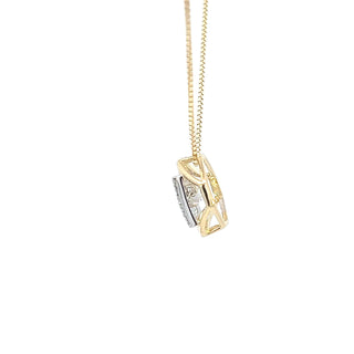 Colgante de oro amarillo de 10 quilates con diamantes de 0,27 quilates, 18"