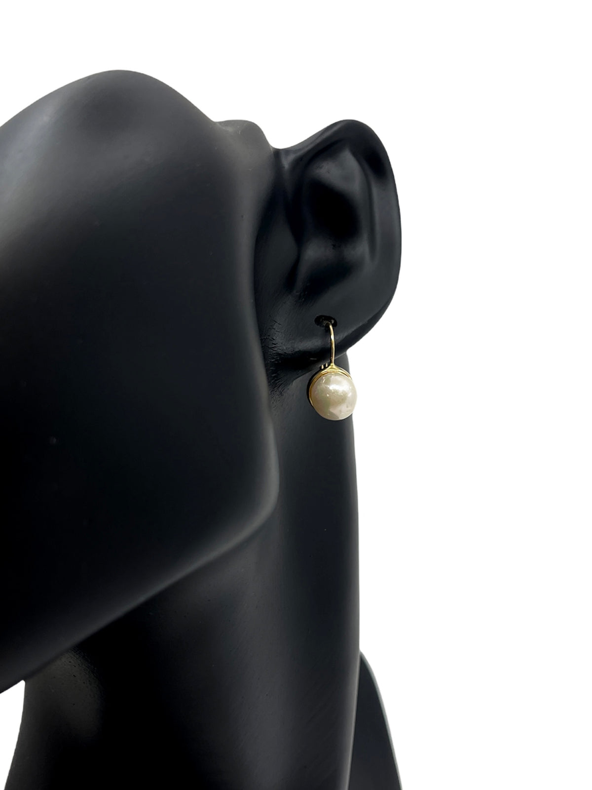 14K Yellow Gold Cultured Pearl Earrings with Lever Backs