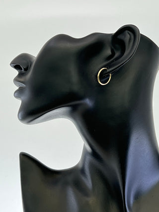 10K Yellow Gold 15mm Sleeper/Keeper/Hoop Earrings