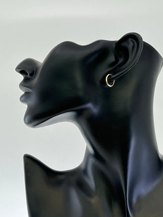 10K Yellow Gold 14mm Sleeper/Keeper/Hoop Earrings