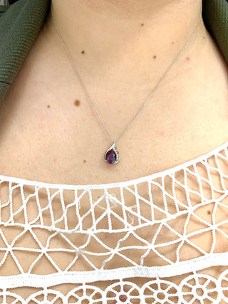 Created Alexandrite and Diamond Pendant
