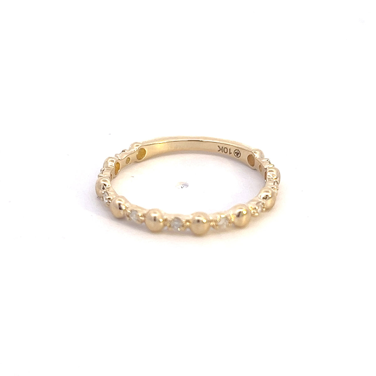 Anillo de diamantes de 0,10 quilates en oro amarillo de 10 quilates, talla 6,5