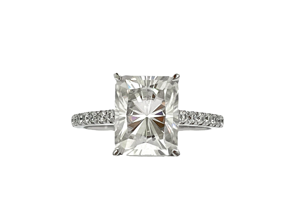 Silver 4.00cttw Moissanite Engagement Ring