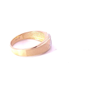 10K Yellow Gold 0.05cttw Diamond Gents Ring, size 10