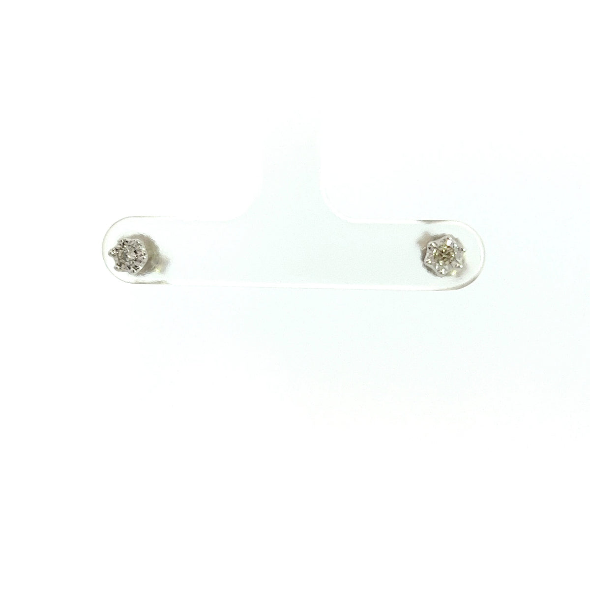 10K White Gold Illusion Set Diamond Solitaire Earrings 0.08cttw