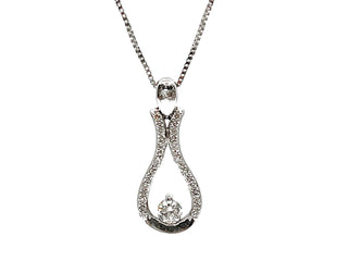 Collar de diamantes canadienses de 0,20 quilates en oro blanco de 10 quilates, 18"