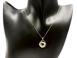 Colgante de diamantes de 0,18 quilates en oro amarillo y blanco de dos tonos de 10 quilates, 18"