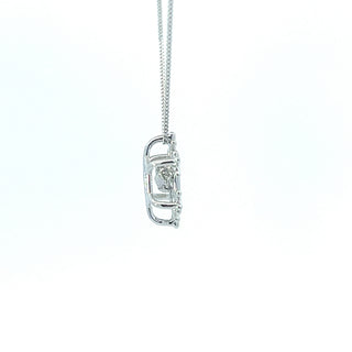 10K White Gold 0.02 cttw Canadian Diamond Snowflake Pulse Pendant, 18"