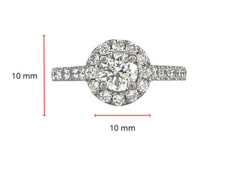 Anillo de compromiso de diamantes de 1,25 quilates en oro blanco de 14 quilates, talla 6