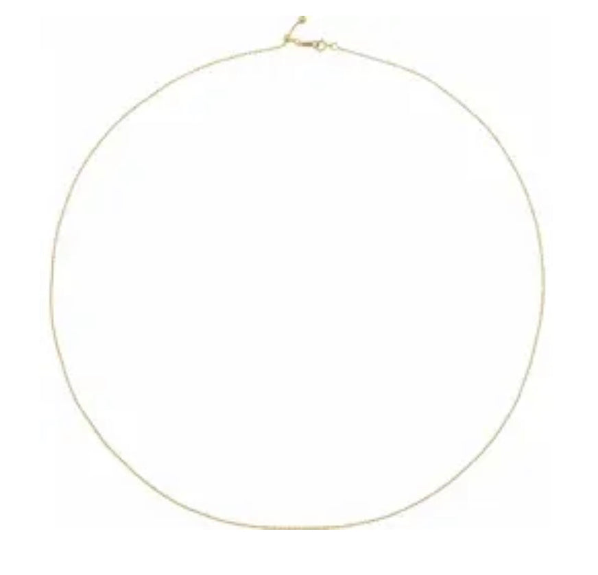 14K White 1 mm Adjustable Bead 22&quot; Chain