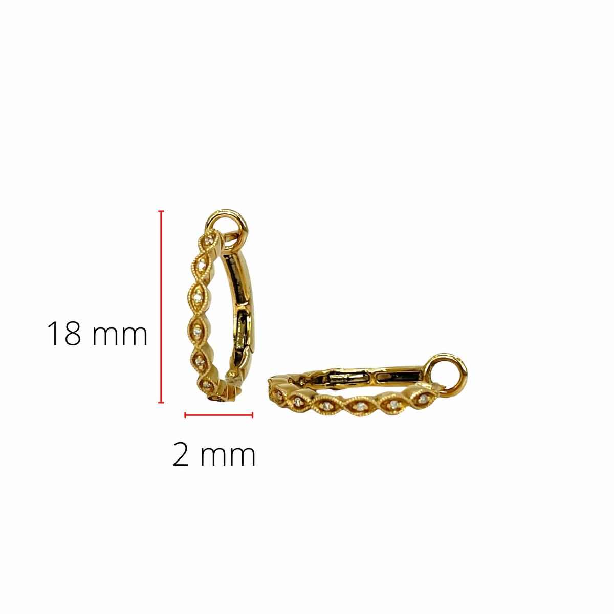 14K Yellow Gold 0.05cttw Canadian Diamond Hoop Earrings