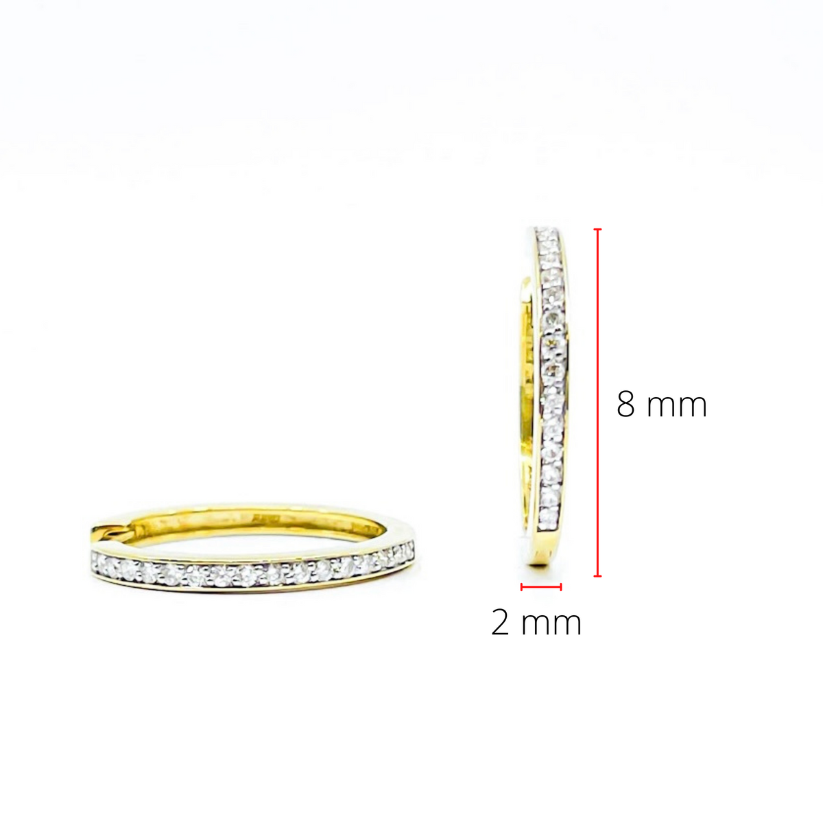 10K Yellow Gold 0.10cttw Diamond Hoop Earrings