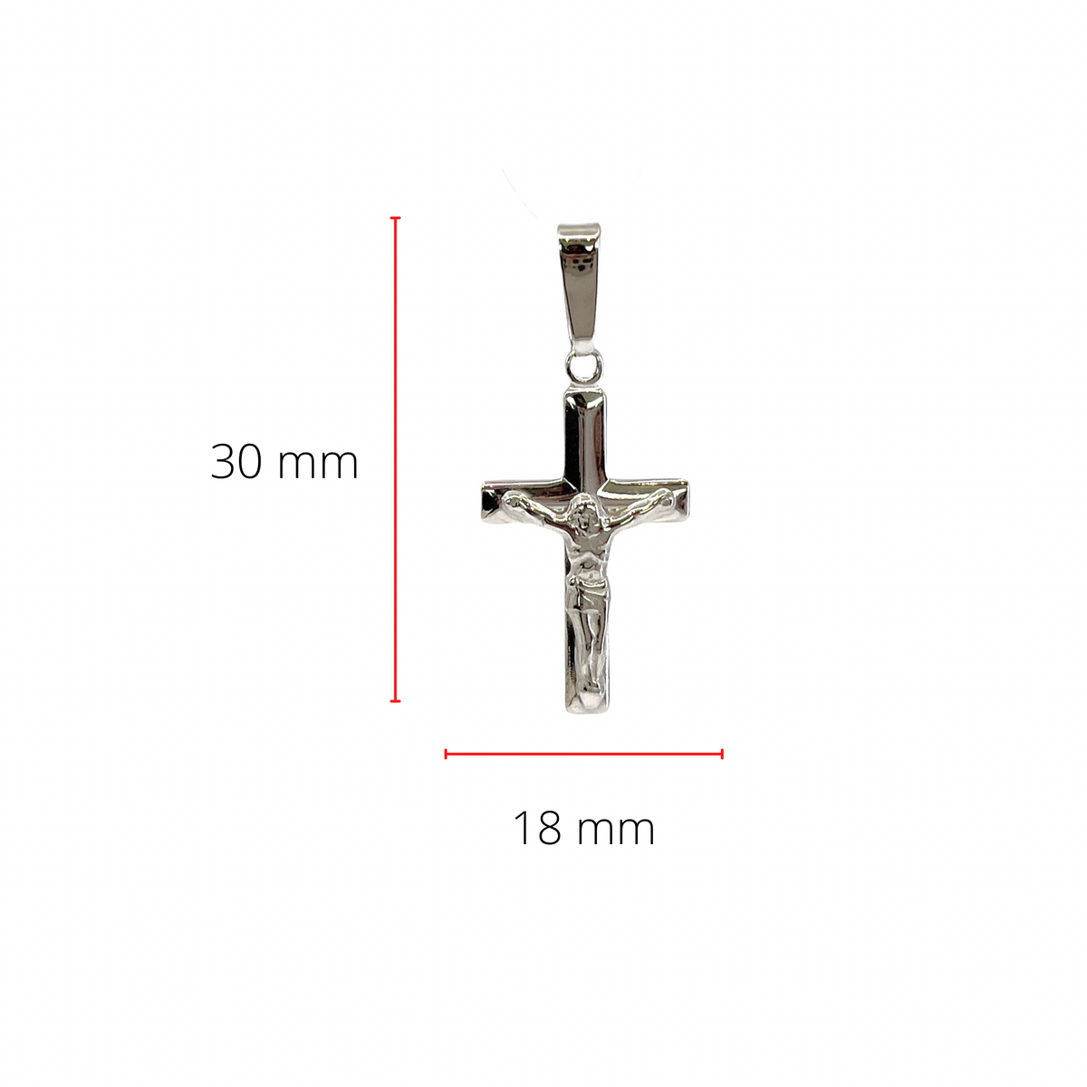925 Sterling Silver 23mm x 13mm Hollow Crucifix Cross Charm