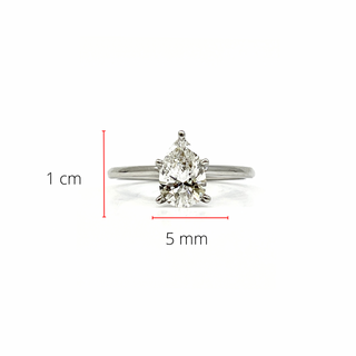 14K Gold 0.70-2.00cttw Lab Grown Diamond Pear Shape Solitaire Engagement Ring
