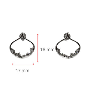 Aretes colgantes de diamantes de 0,46 quilates en oro blanco de 10 quilates
