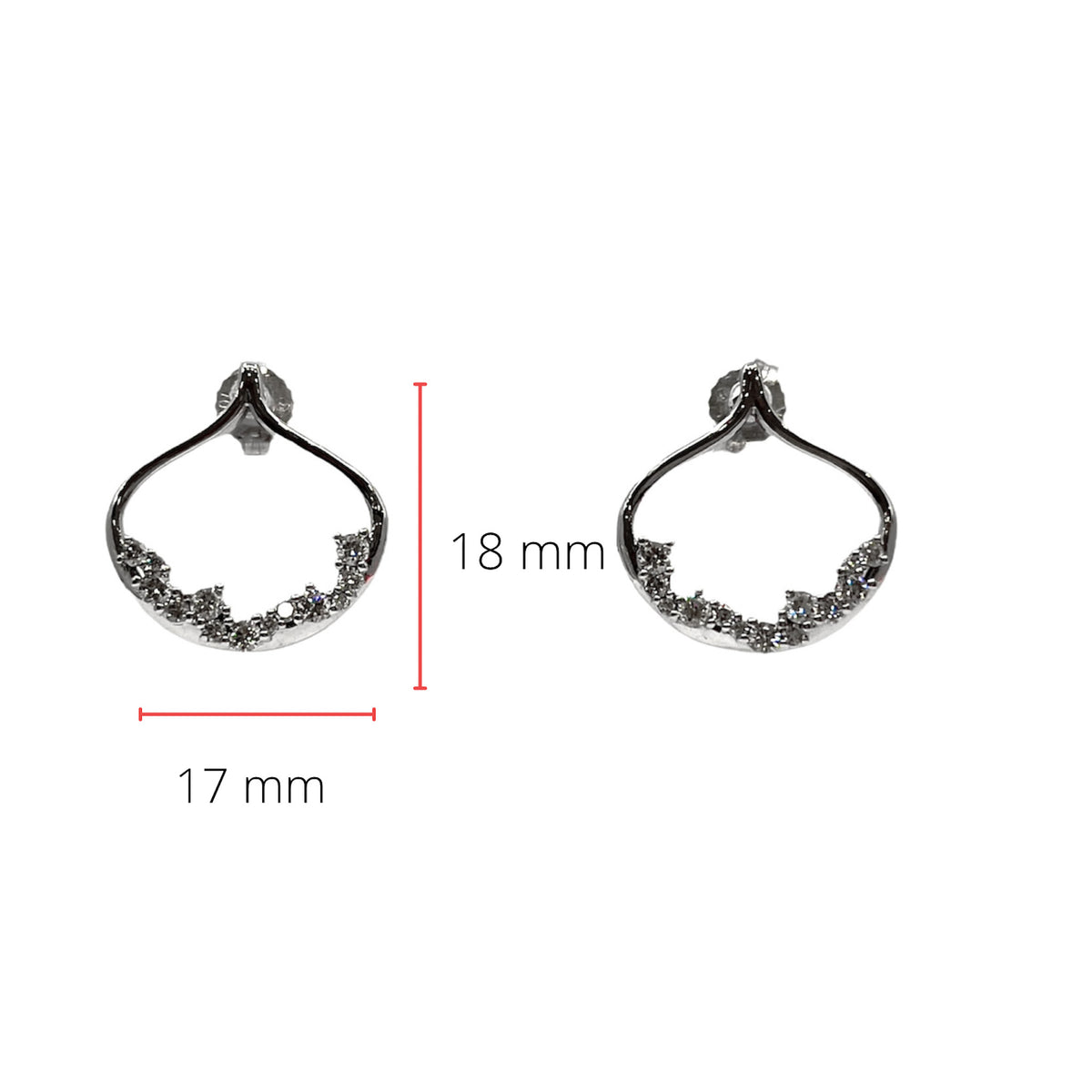 Aretes colgantes de diamantes de 0,46 quilates en oro blanco de 10 quilates