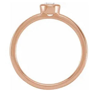 14K Yellow 1/4 CT Lab-Grown Diamond Bezel-Set Ring