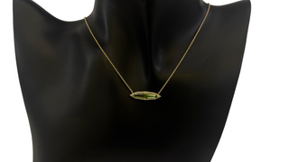 Collar de oro amarillo de 14 quilates con peridoto de 1,14 quilates y diamantes de 0,18 quilates - 18 pulgadas