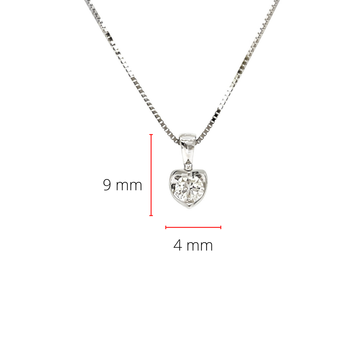 Collar de diamantes canadienses de 0,10 quilates en oro blanco de 14 quilates, 18&quot;