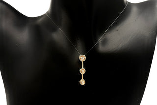 Colgante en forma de cascada de diamantes de 0,14 quilates en oro amarillo de 14 quilates: 6 mm x 27 mm