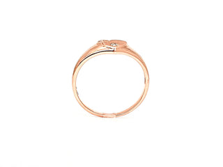 10K Rose Gold 0.01cttw Diamond Heart Signet Ring