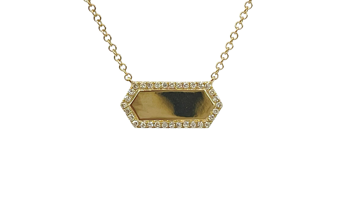 14K Yellow Gold 0.10cttw Diamond Pendant, 18&quot;