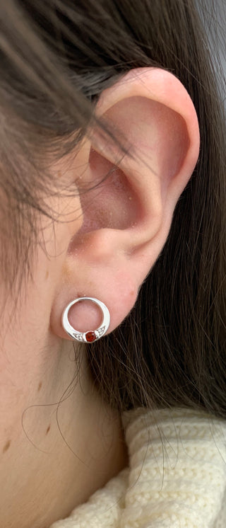 Pendientes de granates y diamantes