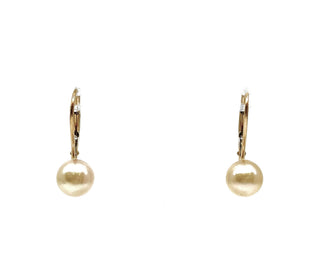 14K Yellow Gold 6.5-7mm Cultured Pearl Earrings with Lever Backs