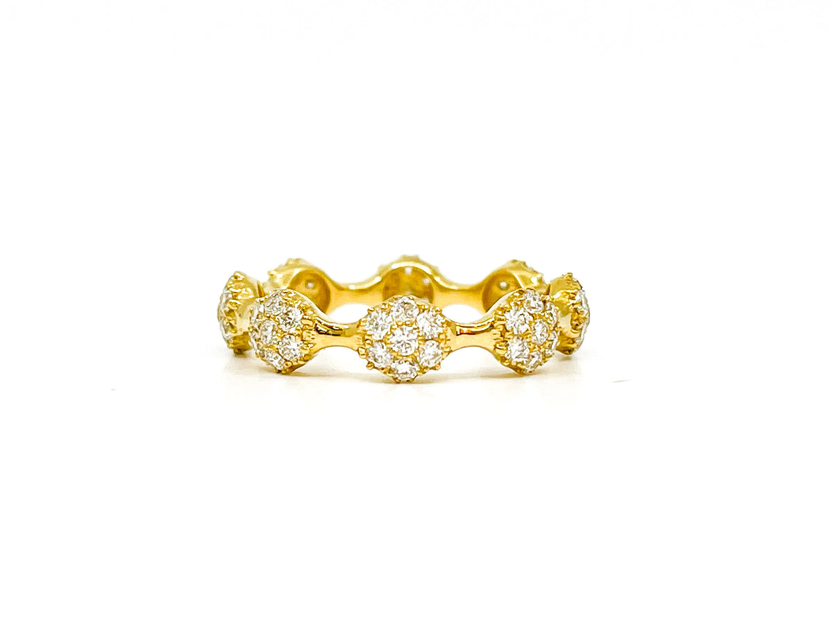 14K Yellow Gold 1.10cttw Diamond Eternity Ring, size 6