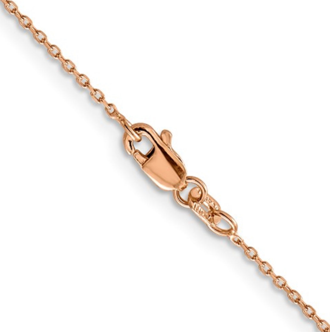 14K Rose Gold Cable Chain with Lobster Clasp - 1.65 mm - Various Length