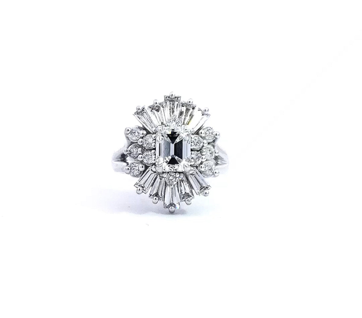 Anillo de compromiso con halo de diamantes de 2,66 quilates en oro blanco de 14 quilates, tamaño 6,5