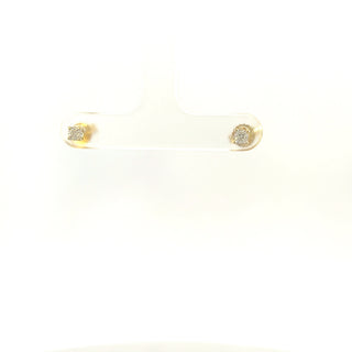 Pendientes solitarios de diamantes en engaste de ilusión de oro amarillo de 10 quilates, 0,04 quilates