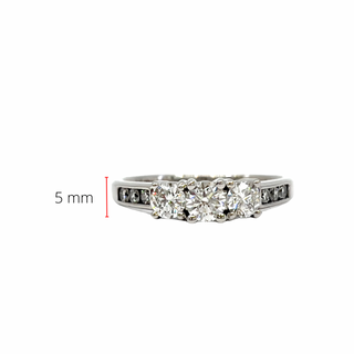 14K White Gold 0.75cttw Diamond 3 Stone (Past, Present & Future) Diamond Engagement / Anniversary Ring