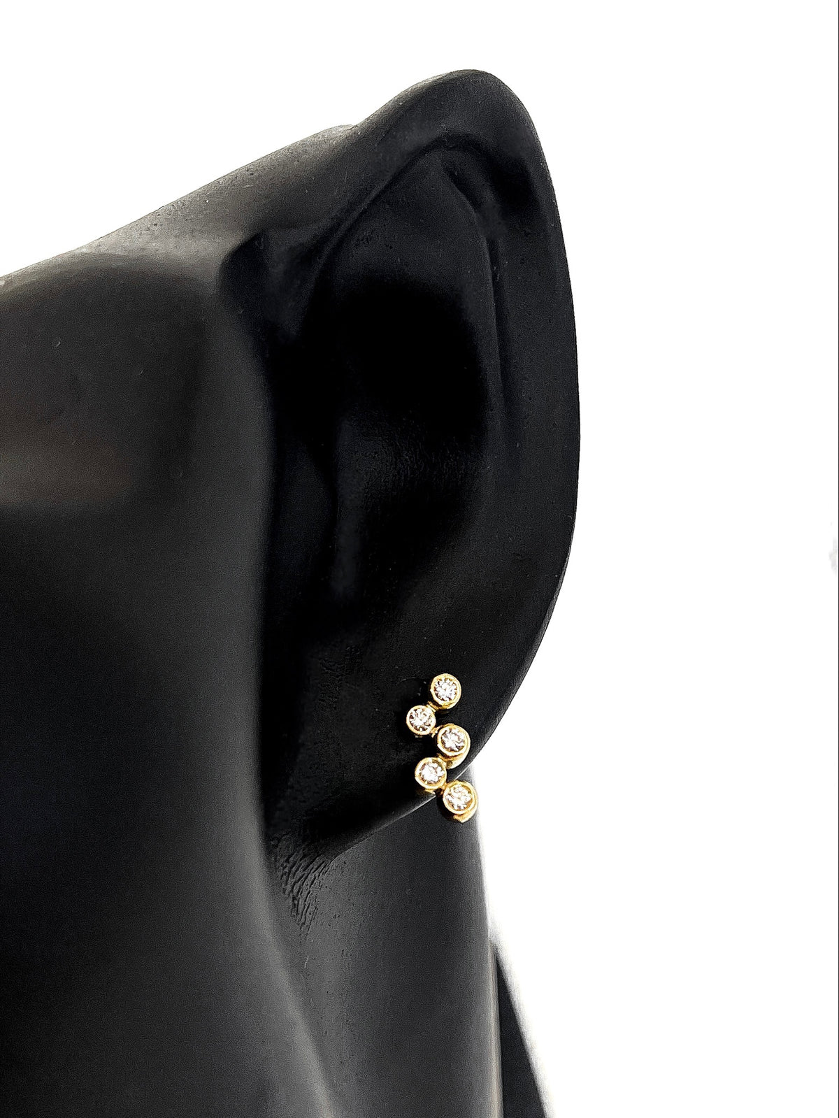 14K Yellow Gold 0.20cttw Diamond Cassiopeia Earrings with Butterfly Backs - 4mm x 10mm