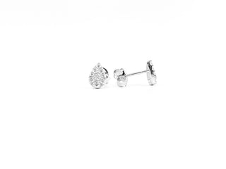 Pendientes de plata de ley 925 con circonita cúbica y forma de lágrima, 8,4 mm x 5,7 mm