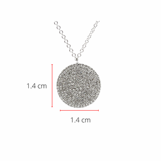 Collar de diamantes con disco redondo de 0,41 quilates en oro blanco de 14 quilates - 20 pulgadas