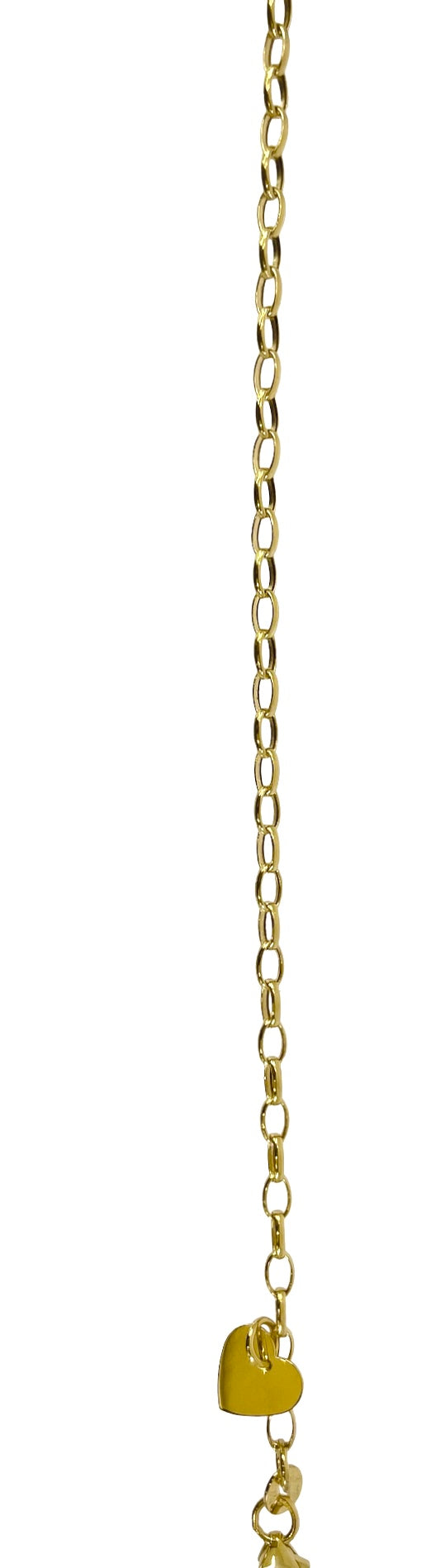 10K Yellow Gold Bracelet with Engravable Heart Dangle, 6.0&quot;