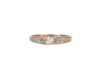 Anillo de diamantes de 0,10 quilates en oro rosa de 10 quilates - Talla 6,5