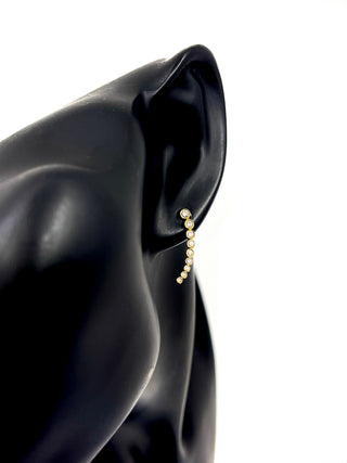Aretes de diamantes de 0,34 quilates en oro amarillo de 14 quilates - 21 mm
