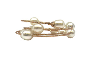 Pulsera de perlas de 9 mm en oro rosa de 18 quilates