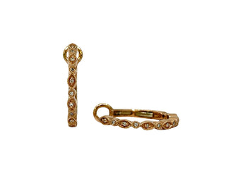 Aretes tipo argolla con diamantes de 0,07 quilates en oro rosa de 14 quilates