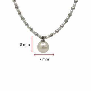 Hebra de perlas de agua dulce de plata de ley 925, 18"
