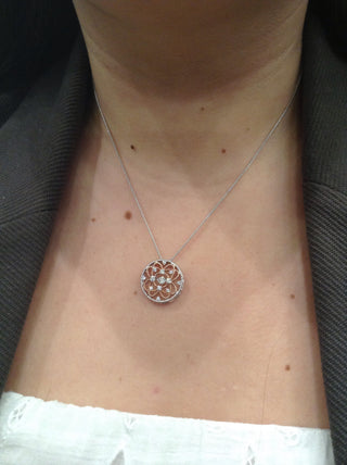 Colgante de diamantes de 0,35 quilates en oro blanco y rosa de 10 quilates, 18"