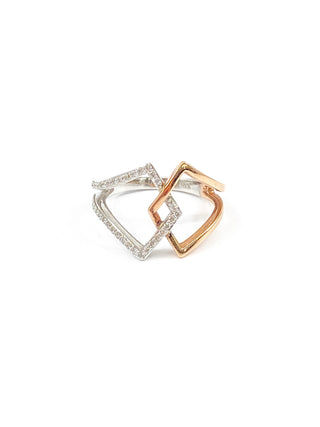 10K White and Rose Gold 0.20cttw Diamond Ring
