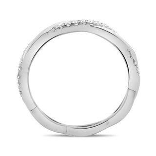 Anillo de pavé retorcido de diamantes de 0,11 quilates de oro blanco, amarillo o rosa de 14 quilates 